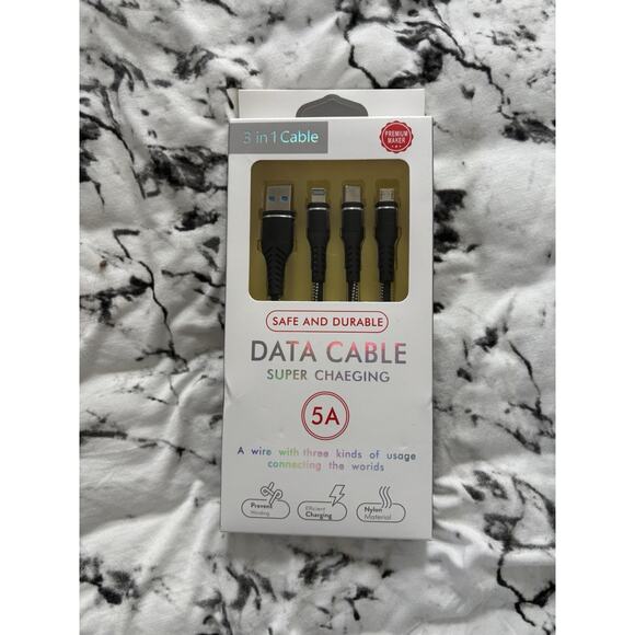 Data Cable 5A - 3 In 1 - Super Charging NEW - Picture 1 of 2
